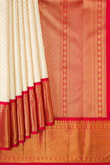 Pure Silk Pure Zari Off White Dual Tone Kanchipuram Saree